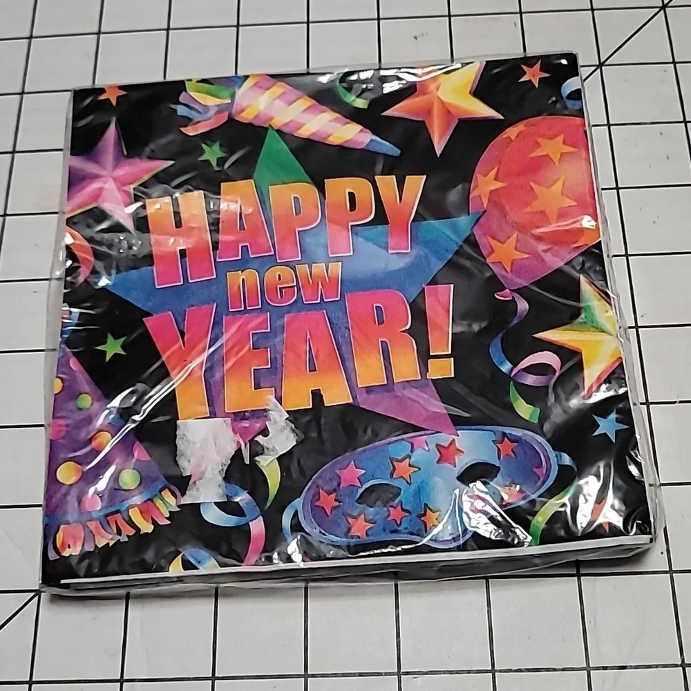 Happy New Year,‎ Paper Luncheon Napkins 61390 by Trend Setters 20 CT.  NIP